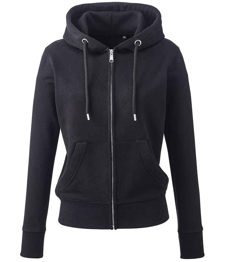 Anthem Ladies Organic Full Zip Hoodie, Black, view 1 of 1