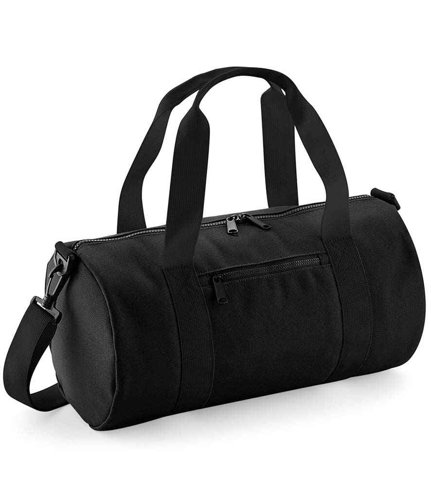 BagBase Mini Barrel Bag, Black/Black, view 1 of 1
