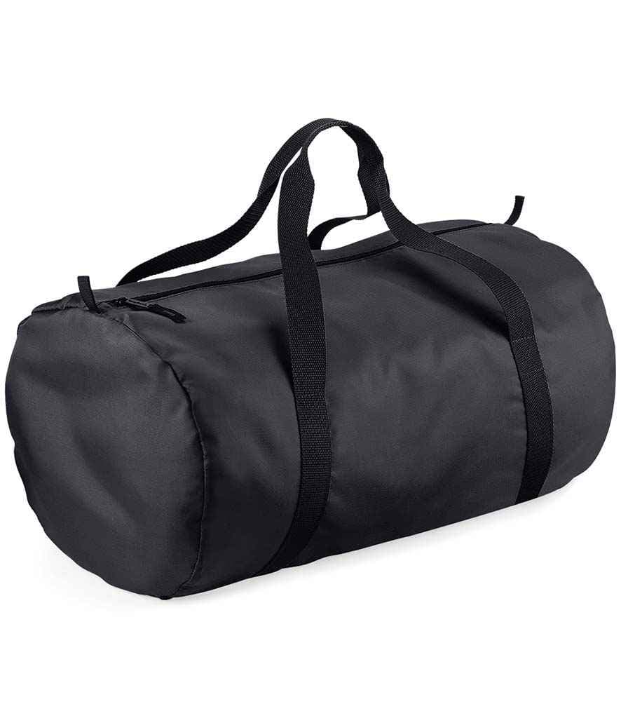 BagBase Packaway Barrel Bag, Black/Black, view 1 of 1