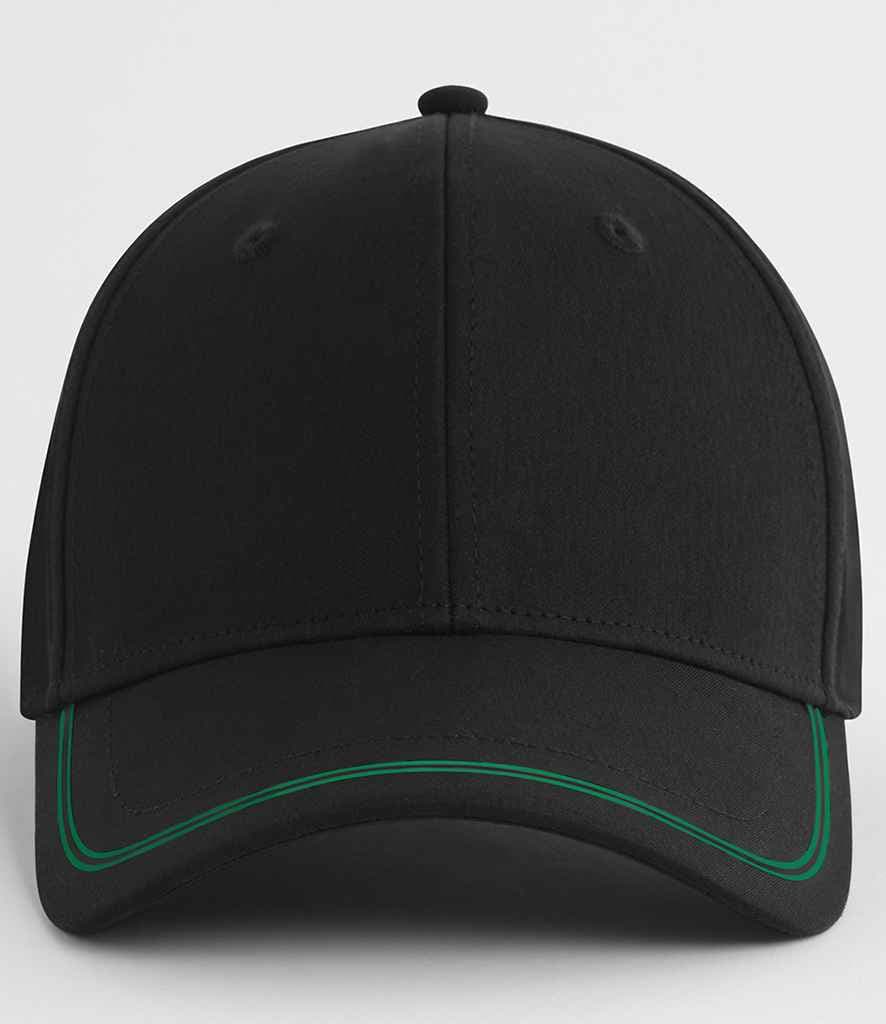 Beechfield Match Day Cap, Black/Kelly Green, view 1 of 1