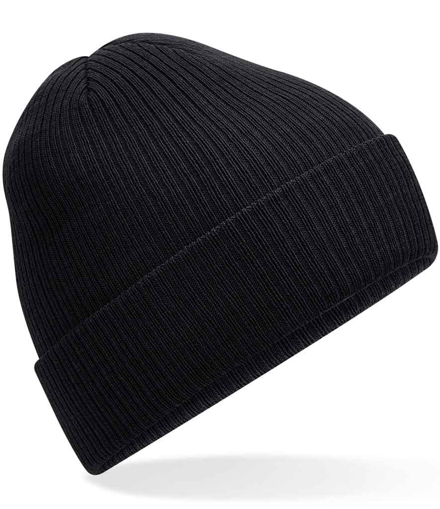 Beechfield Polylana® Ribbed Beanie, Black, view 1 of 1