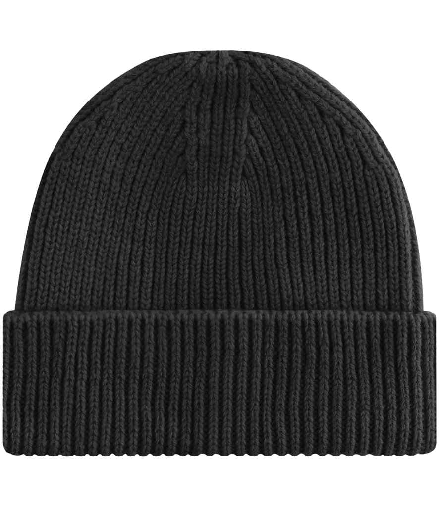 Beechfield Engineered Knit Ribbed Beanie, Black, view 1 of 1