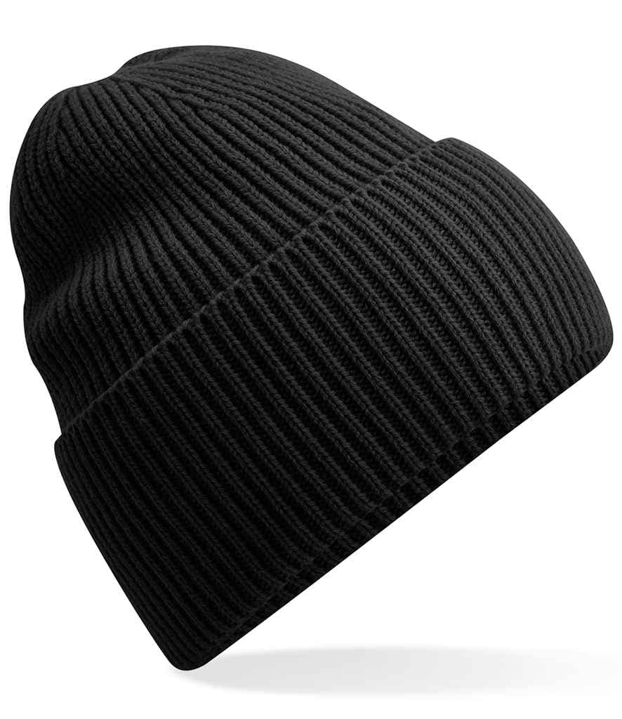 Beechfield Recycled Oversized Cuffed Beanie, Black, view 1 of 1