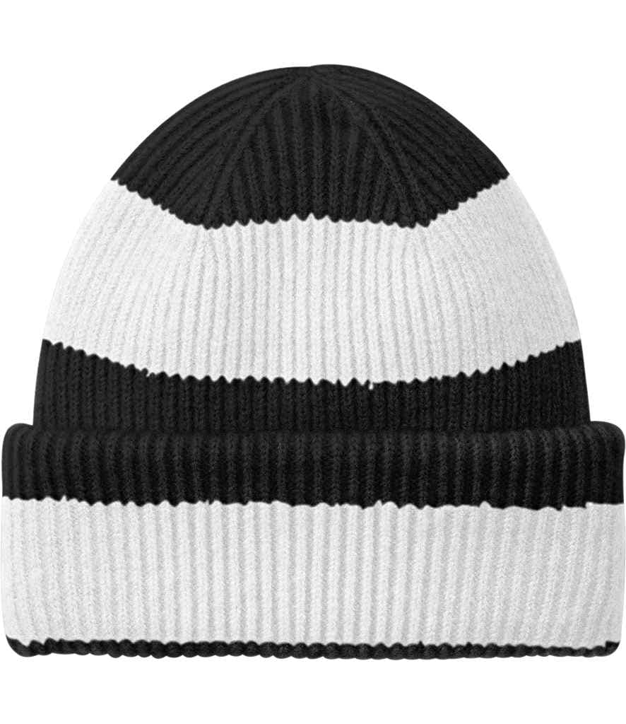 Beechfield Colour Block Beanie, Black/Soft White, view 1 of 1