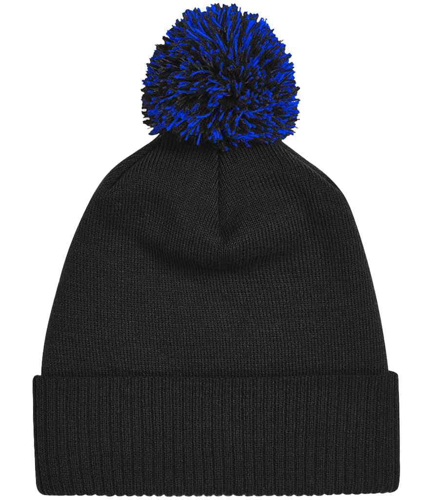 Beechfield Snowstar® Beanie, Black/Bright Royal, view 1 of 1