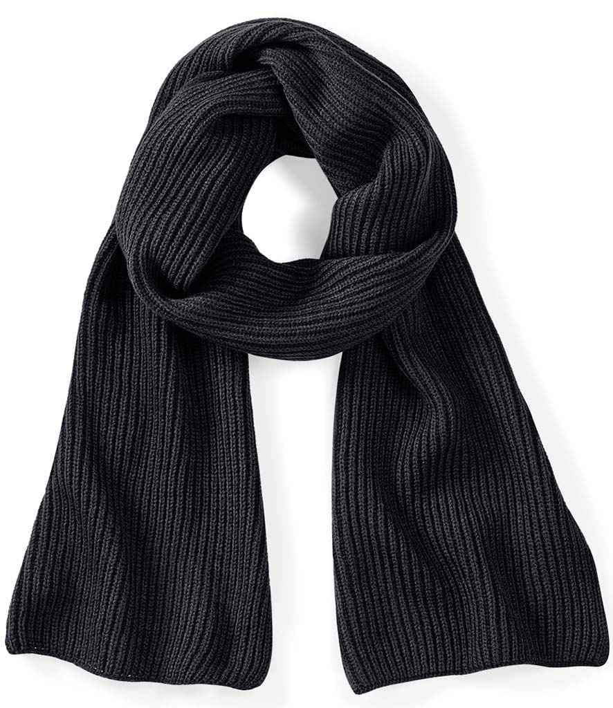Beechfield Metro Knitted Scarf, Black, view 1 of 1