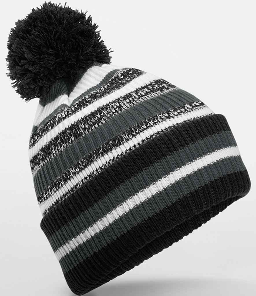 Beechfield Multi-Sport Fan Beanie, Black/Graphite Grey/White, view 1 of 1