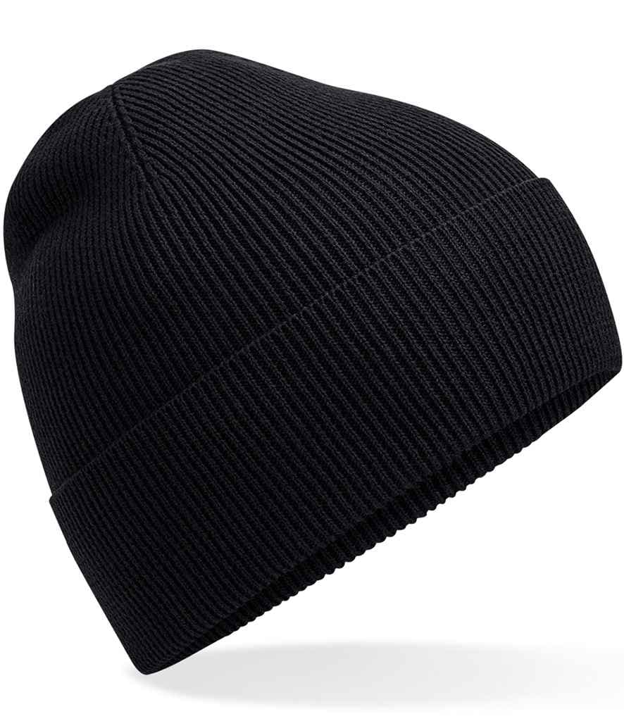 Beechfield Organic Cotton Fine Knit Beanie, Black, view 1 of 1