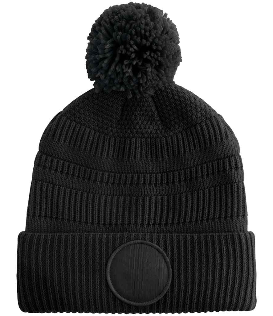 Beechfield Fan Patch Beanie, Black, view 1 of 1