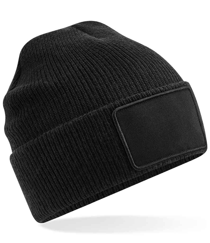 Beechfield Removable Patch Thinsulate™ Beanie, Black, view 1 of 1