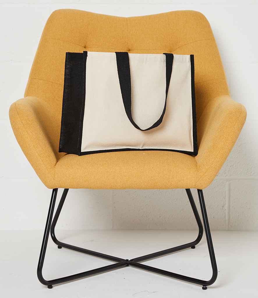 Brand Lab Jute and Canvas Shopper, Natural/Black, view 1 of 1
