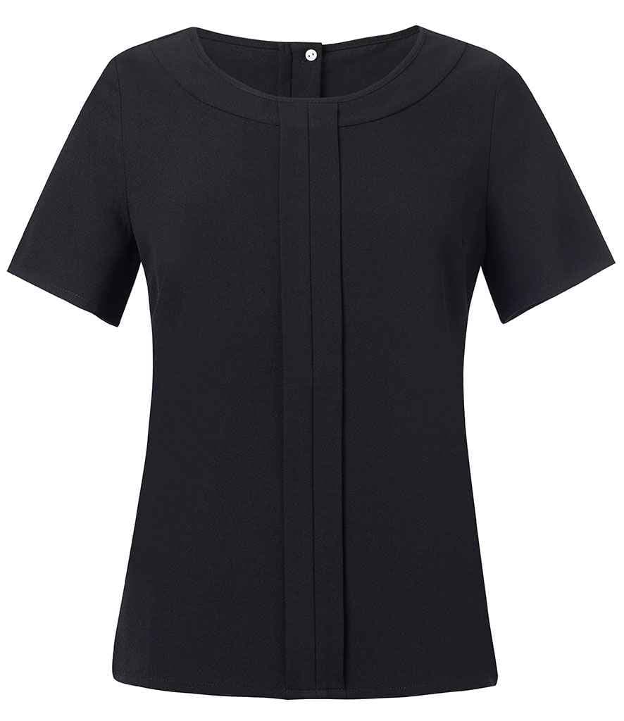 Brook Taverner Ladies Verona Short Sleeve Shirt, Black, view 1 of 1