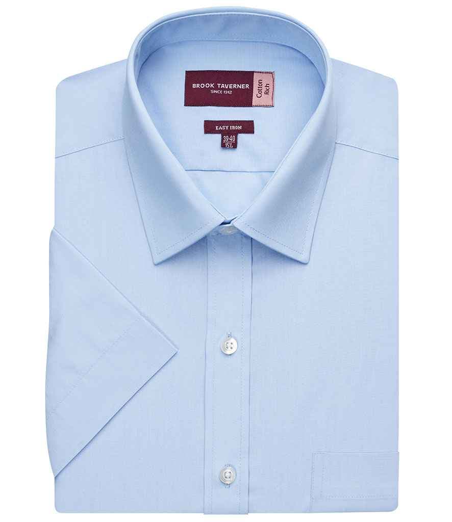 Brook Taverner Rosello Short Sleeve Poplin Shirt, Blue, view 1 of 1