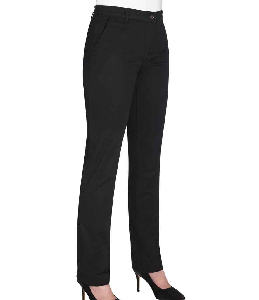 Brook Taverner Ladies Liberty Slim Leg Chino Trousers, Black, view 1 of 1