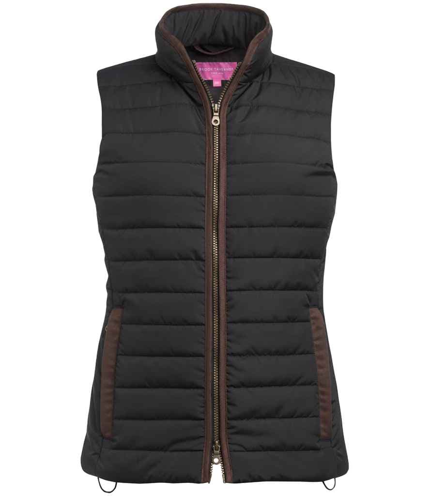 Brook Taverner Ladies Madison Quilted Gilet, Black, view 1 of 1