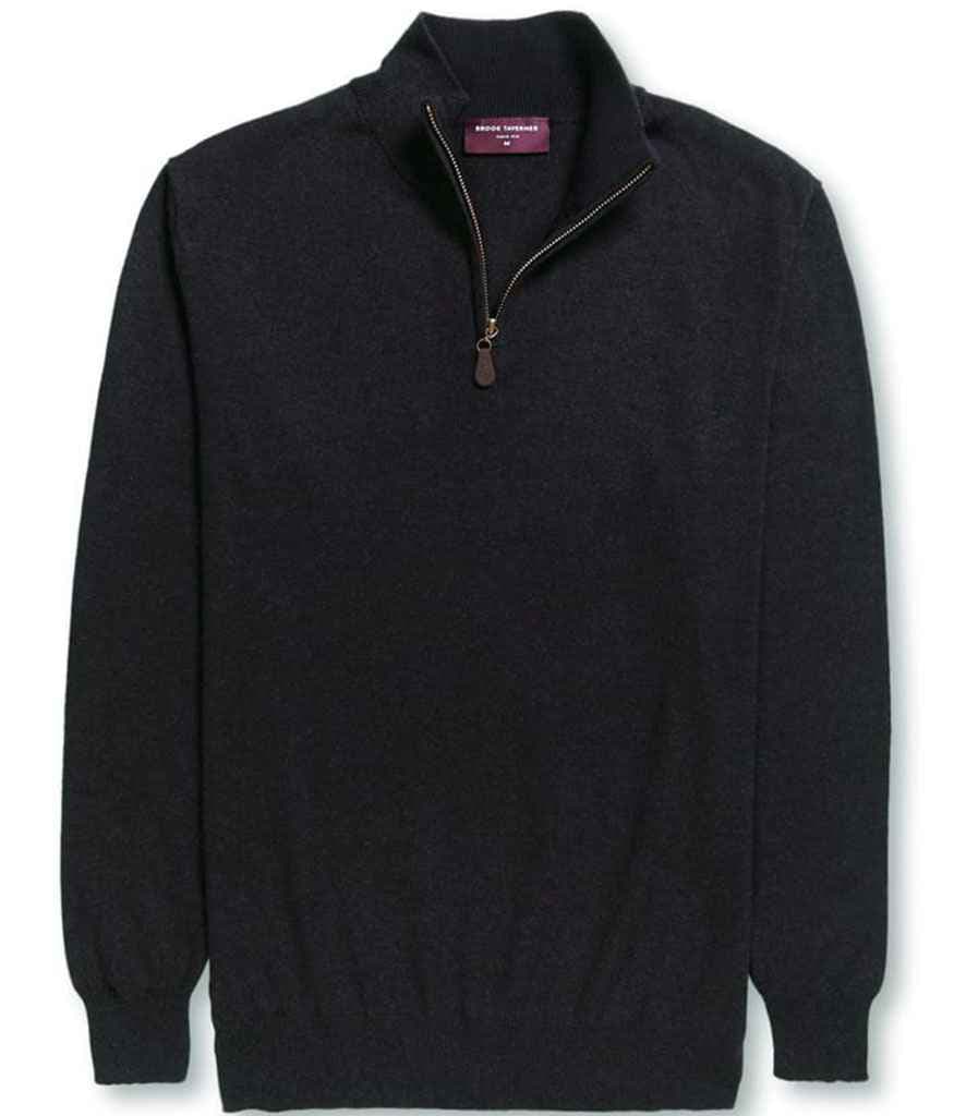 Brook Taverner Dallas 1/4 Zip Jumper, Black, view 1 of 1