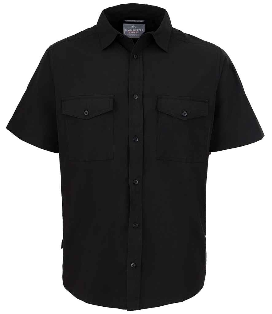 Craghoppers Expert Kiwi Short Sleeve Shirt, Black, view 1 of 1
