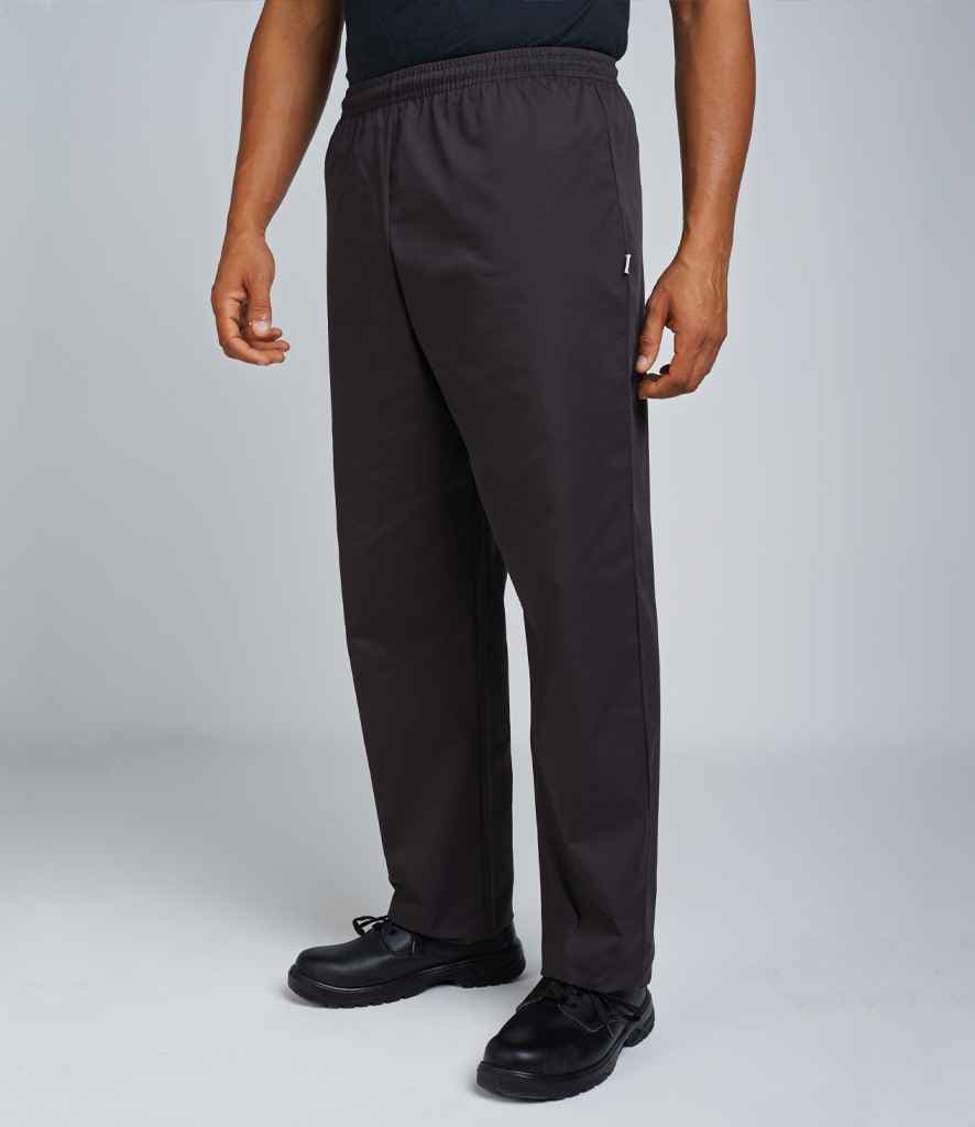 Dennys Elasticated Chef's Trousers, Black, view 1 of 1