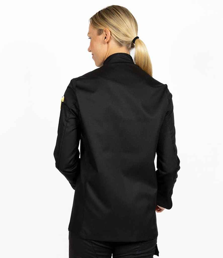 Dennys Long Sleeve Press Stud Chef's Jacket, Black, view 1 of 1