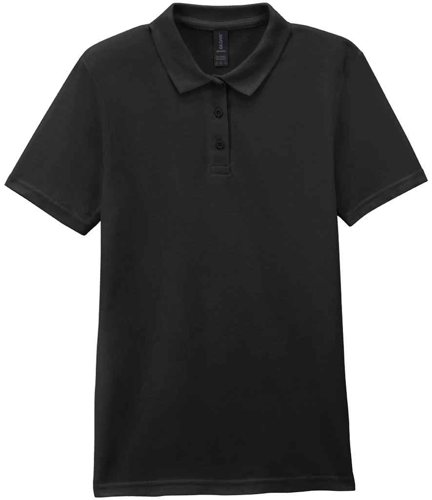 Gildan Ladies SoftStyle® Double Piqué Polo Shirt, Black, view 1 of 1