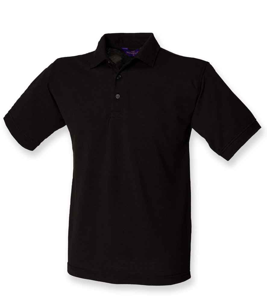 Henbury Heavy Poly/Cotton Piqué Polo Shirt, Black, view 1 of 1