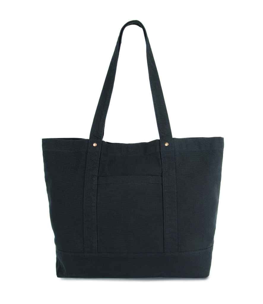 Kimood Washed Cotton Shopper Bag, Washed Black, view 1 of 1