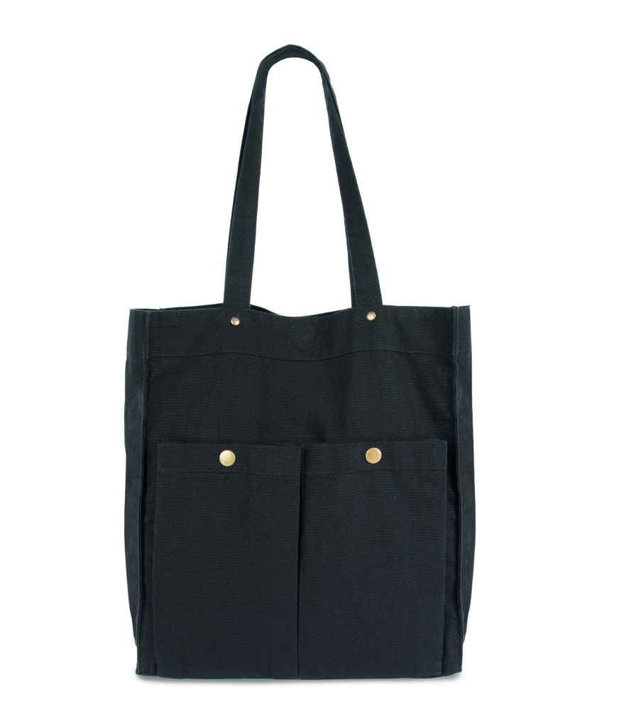 Kimood Washed Cotton Bag with Pockets, Washed Black, view 1 of 1