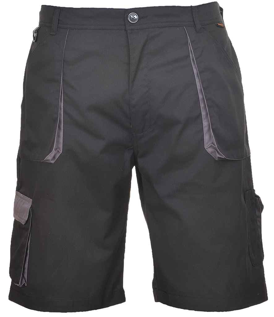 Portwest Texo Contrast Shorts, Black, view 1 of 1