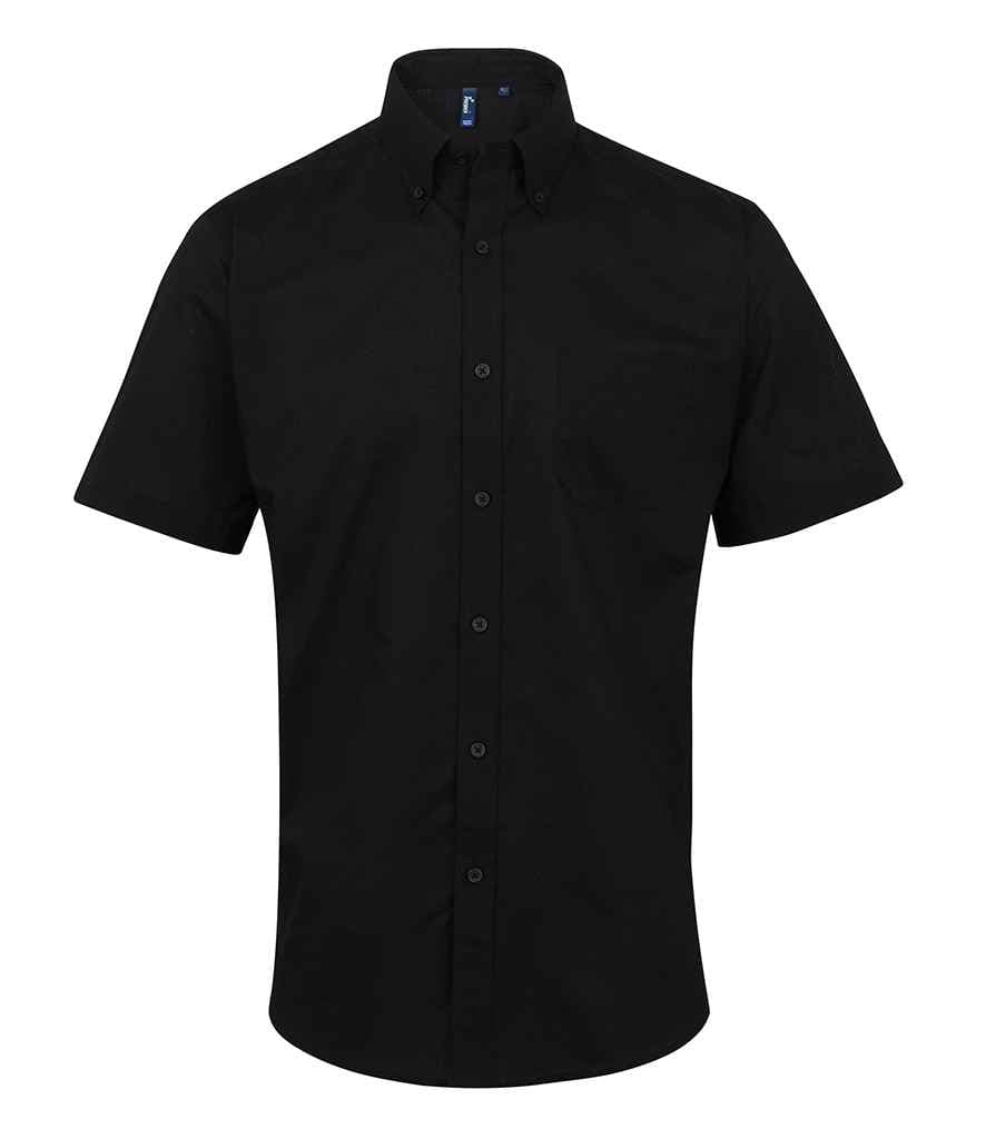 Premier Signature Short Sleeve Oxford Shirt, Black, view 1 of 1
