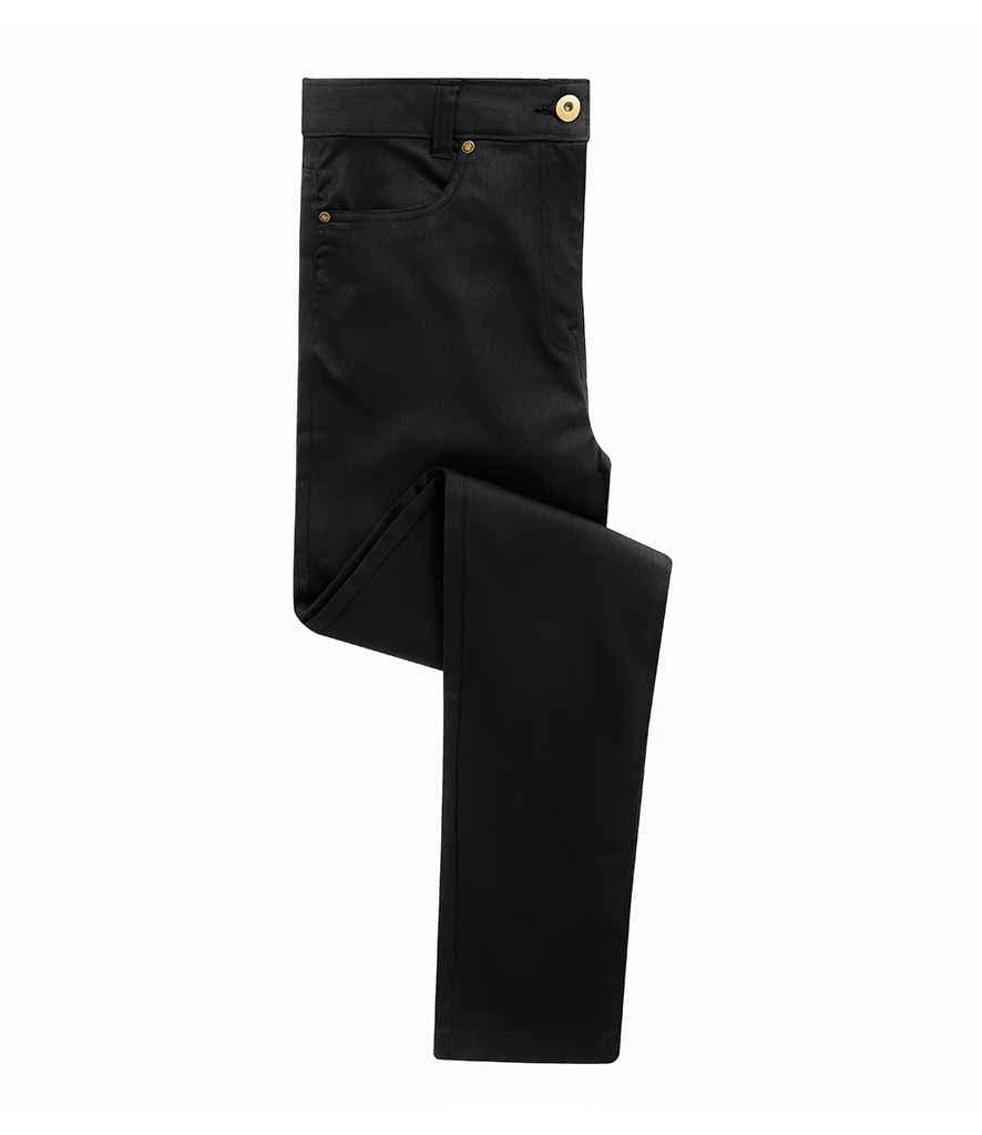 Premier Ladies Performance Chino Jeans, Black, view 1 of 1