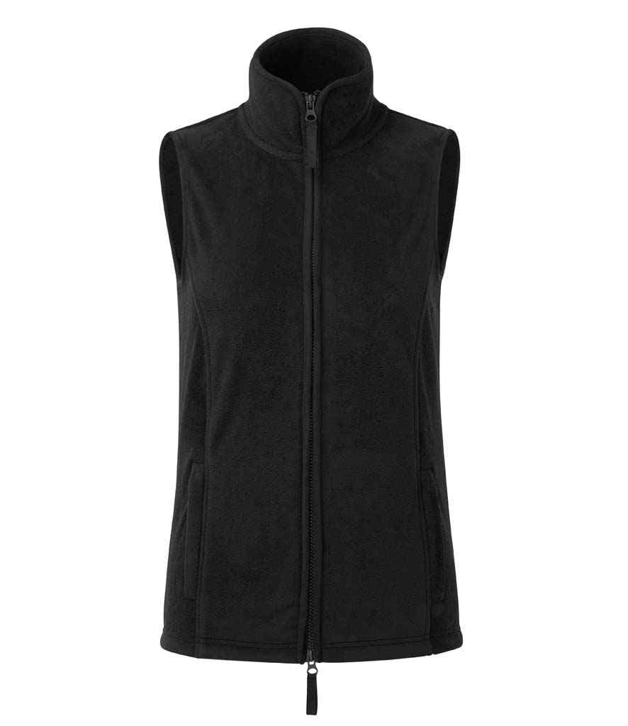 Premier Ladies Artisan Fleece Gilet, Black/Black, view 1 of 1