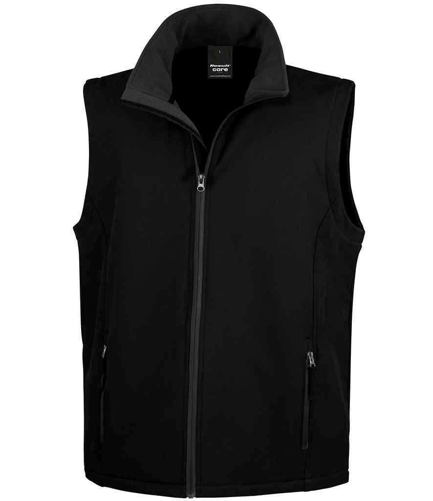 Result Core Printable Soft Shell Bodywarmer, Black/Black, view 1 of 1