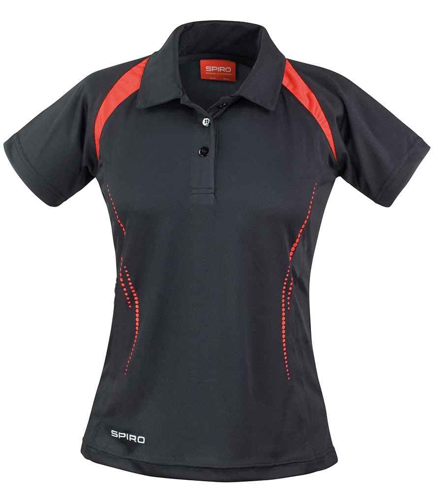 Spiro Ladies Team Spirit Polo Shirt, Black/Red, view 1 of 1