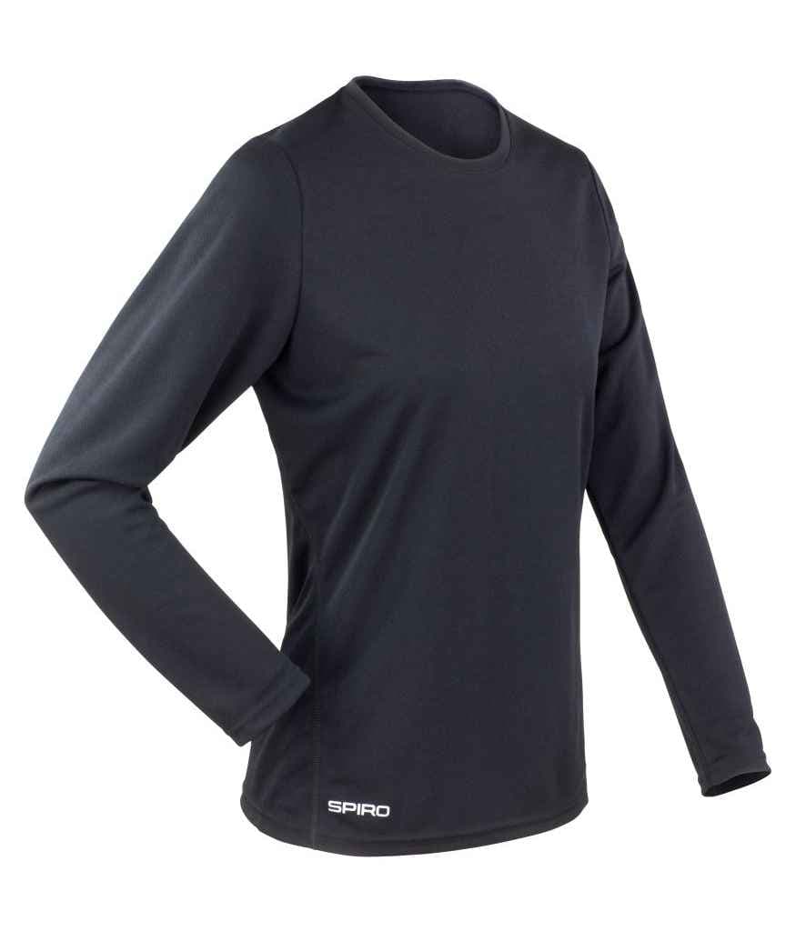 Spiro Ladies Performance Long Sleeve T-Shirt, Black, view 1 of 1