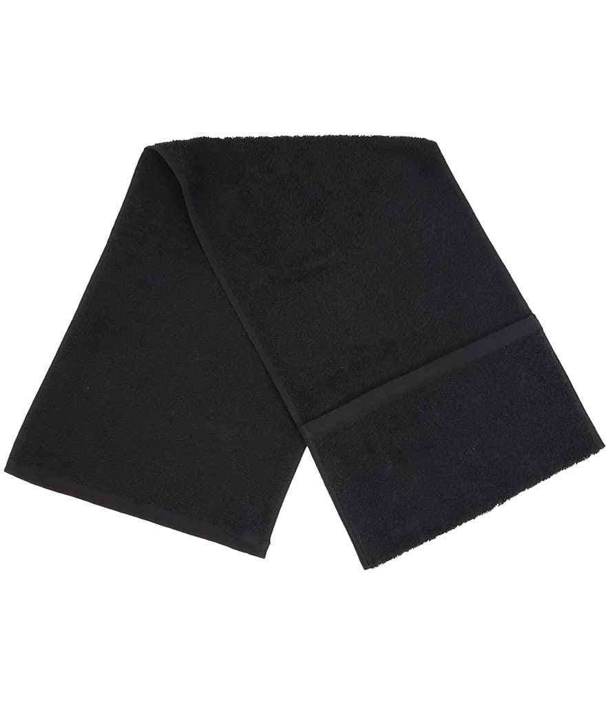 Towel City Luxury Pocket Gym Towel, Black, view 1 of 1