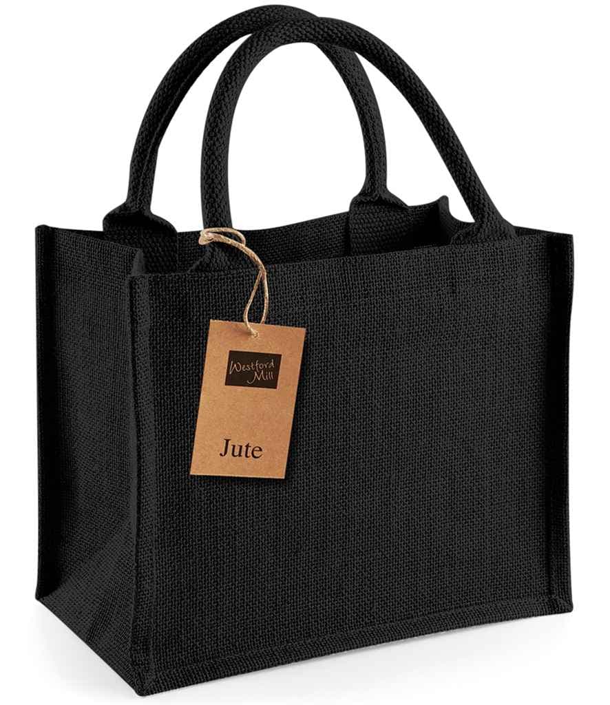 Westford Mill Jute Mini Gift Bag, Black/Black, view 1 of 1