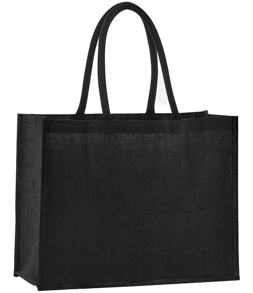 Westford Mill Natural Starched Jute Classic Shopper, Black/Black, view 1 of 1
