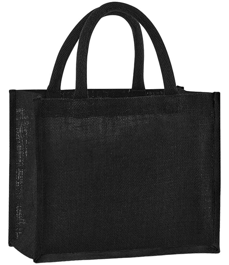 Westford Mill Natural Starched Jute Midi Tote Bag, Black/Black, view 1 of 1