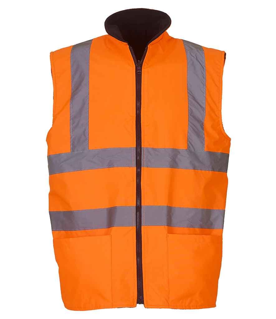 Yoko Hi-Vis Reversible Fleece Bodywarmer, Orange, view 1 of 1