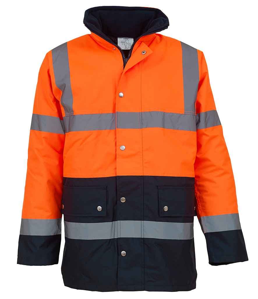 Yoko Hi-Vis Two Tone Motorway Jacket, Orange/Navy, view 1 of 1