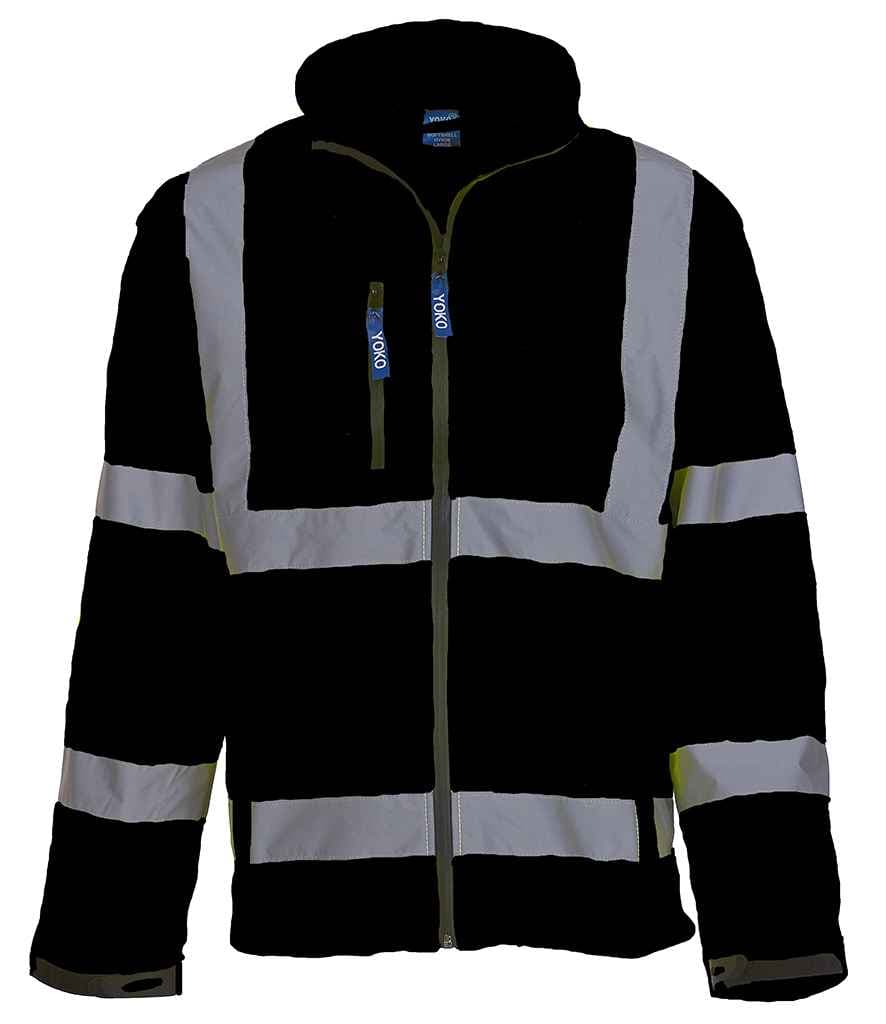 Yoko Hi-Vis Soft Shell Jacket, Black, view 1 of 1